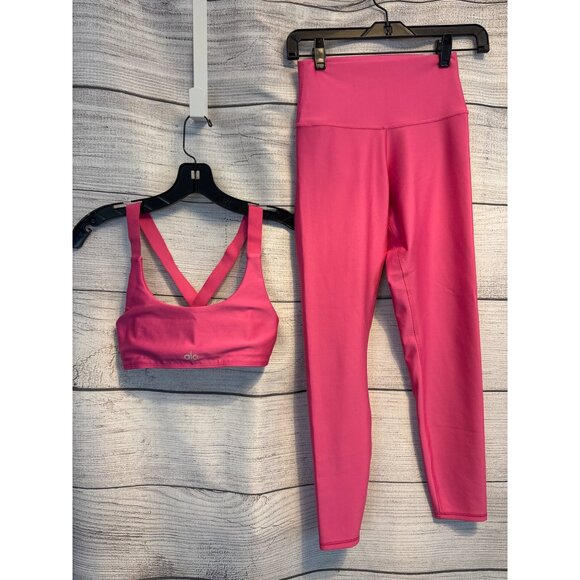 Alo Yoga High-Waist Airlift Leggings and Strength Bra Size XS - Picture 1 of 3